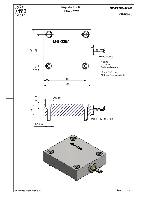 Heizplatte EB 32-B 220V – 75W